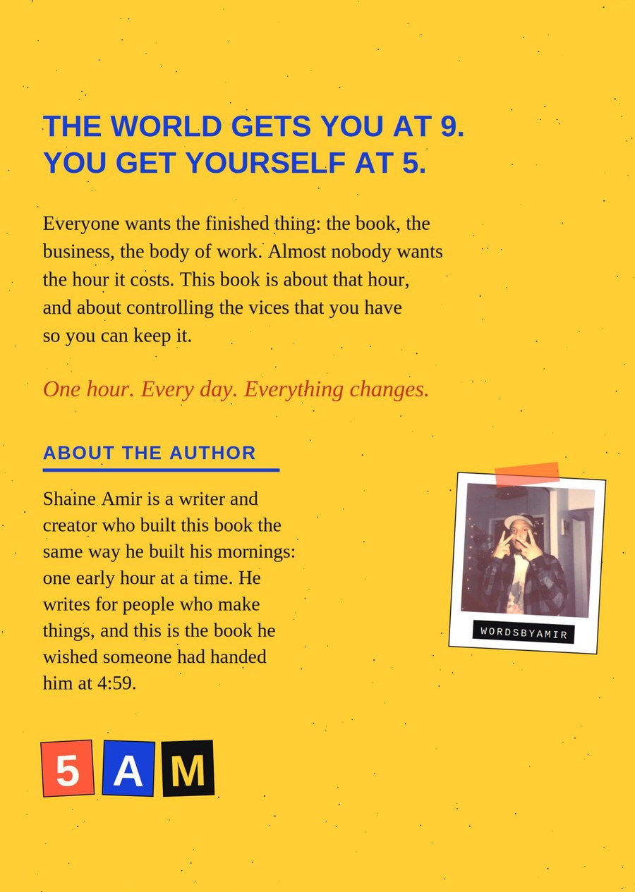 Back cover, yellow edition